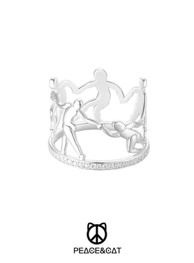 【李兰迪同款】和猫 舞元素闭口戒指女个性设计感小众尾戒指环女