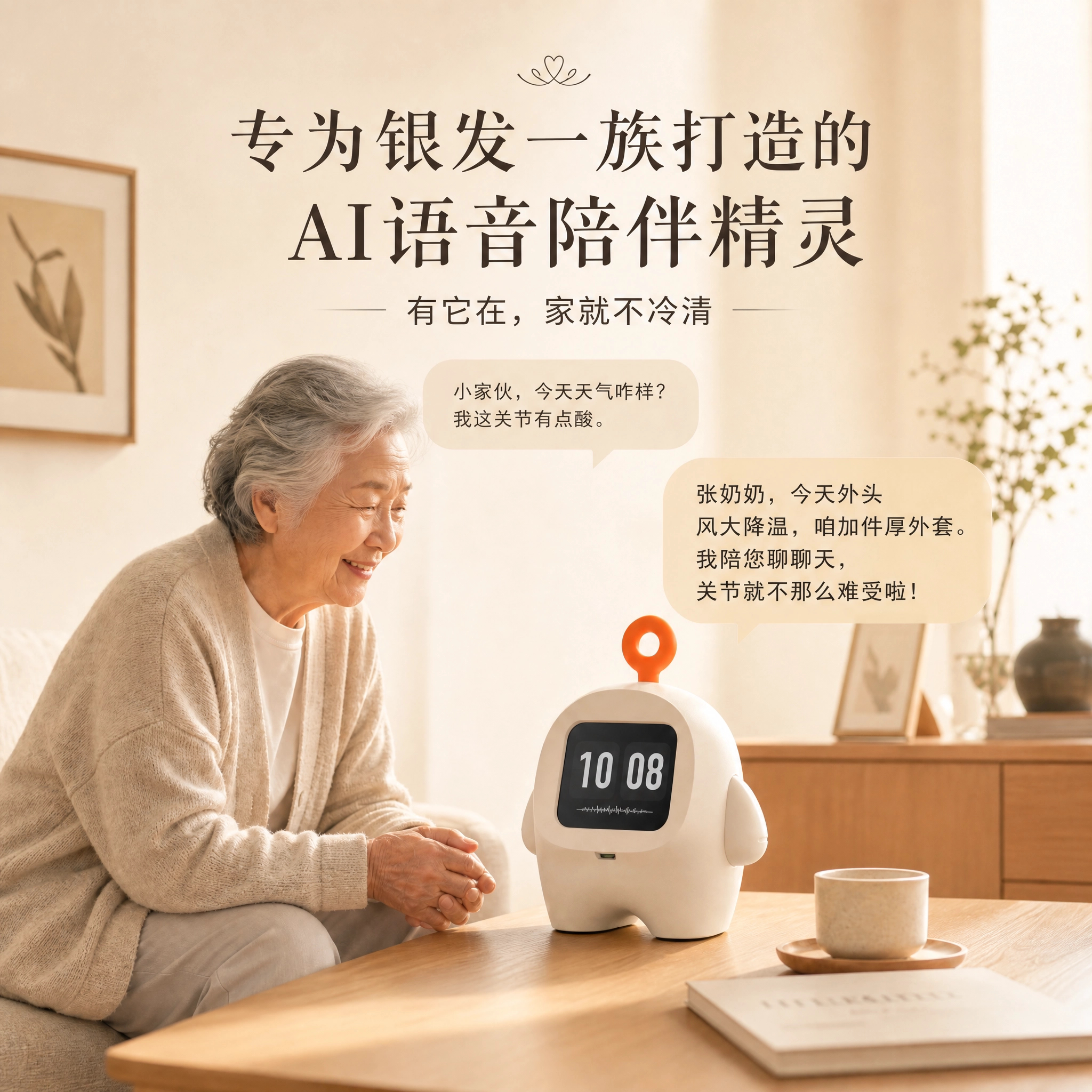 鲸云智AI老人语音聊天对话陪伴机器人老年人工智能情感娱乐礼品