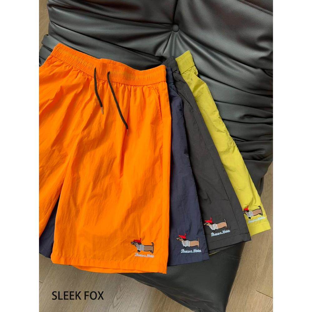 夏季百搭沙滩裤男款多巴胺速干腊肠狗刺绣短裤2026新款舒适透气潮