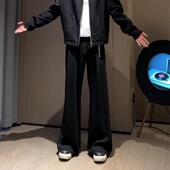 秋冬显腿长休闲裤 子男款 垂坠感高级感百搭裤 黑色cleanfit微喇西裤