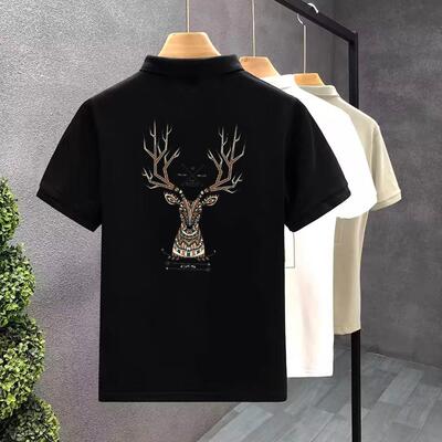 轻熟风高端百搭polo衫男潮牌修身翻领短袖t恤男士修身有领体恤衫