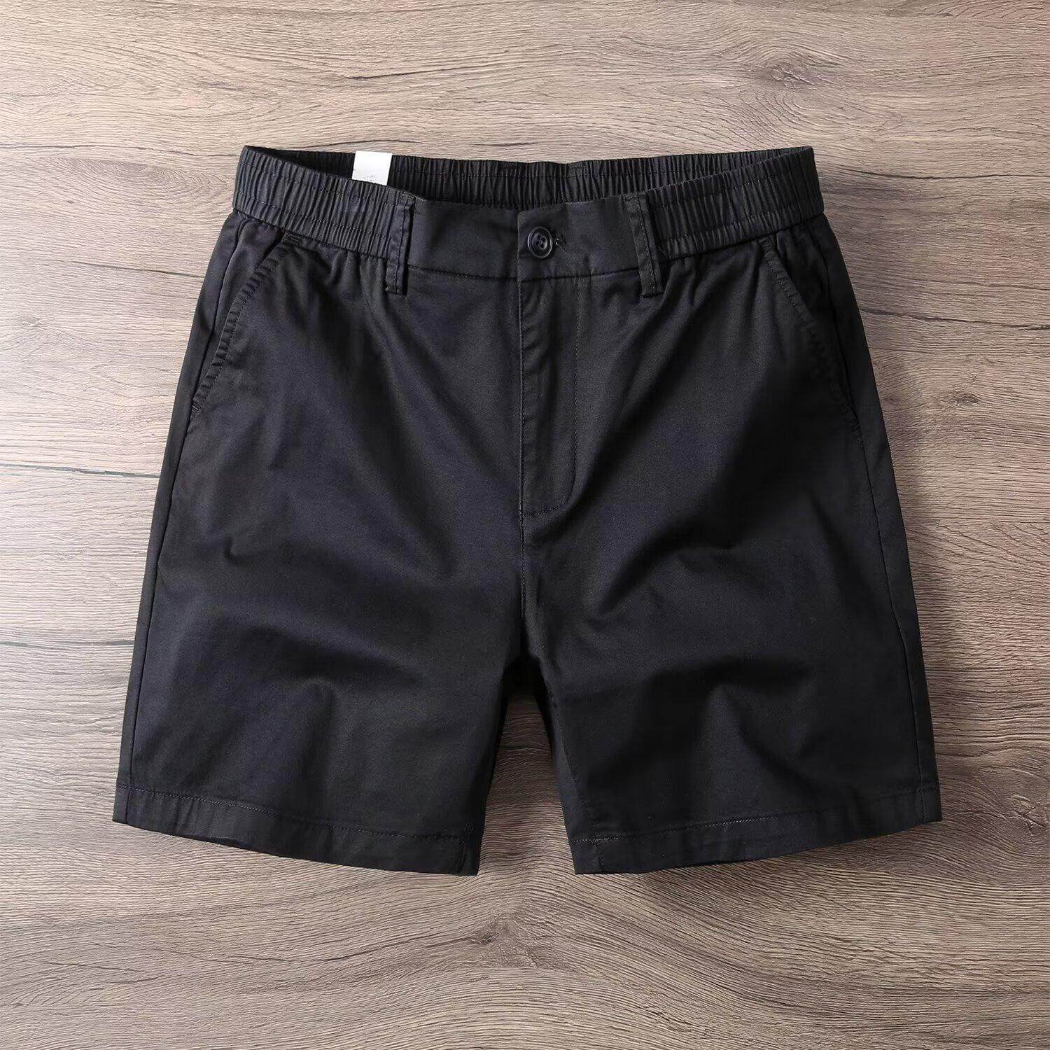 夏季弹力短裤男五分裤日系复古军绿色潮流纯棉水洗直筒休闲工装裤