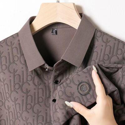 夏季男士短袖POLO衫半袖翻领印花t恤上衣爸爸装体恤