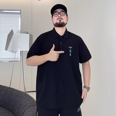 美式口袋短袖POLO衫男夏季宽松大码男士翻领T恤男款上衣