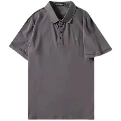 加大码欧货男装商务休闲t男士短袖T恤轻奢免烫刺绣胸标半袖polo衫