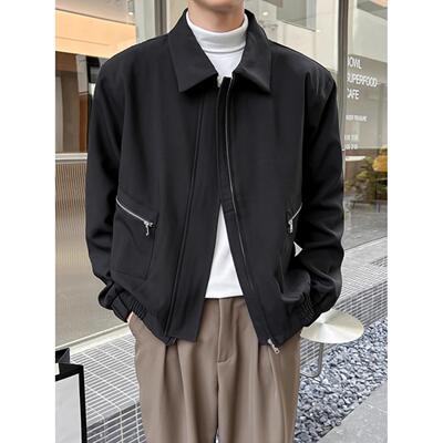 美式cleanfit飞行夹克男女春季翻领拉链高级感棒球服外套潮