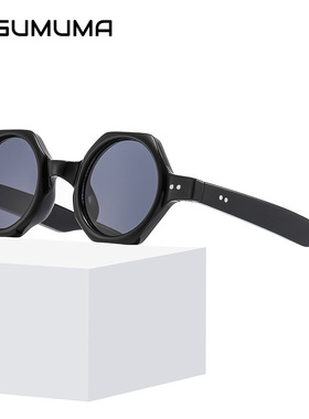 跨境复古异形小框太阳镜搞怪装扮墨镜欧美嘻哈朋克男士太阳镜2024