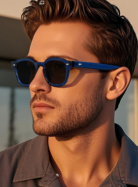 日系明星同款高级感小脸复古太阳镜女圆框黑色墨镜男款潮开车眼镜