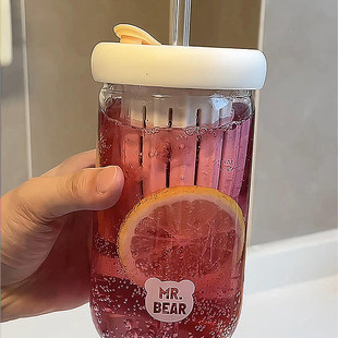 冷萃咖啡杯茶水分离泡茶玻璃杯高颜值女便携式吸管杯办公室学生夏