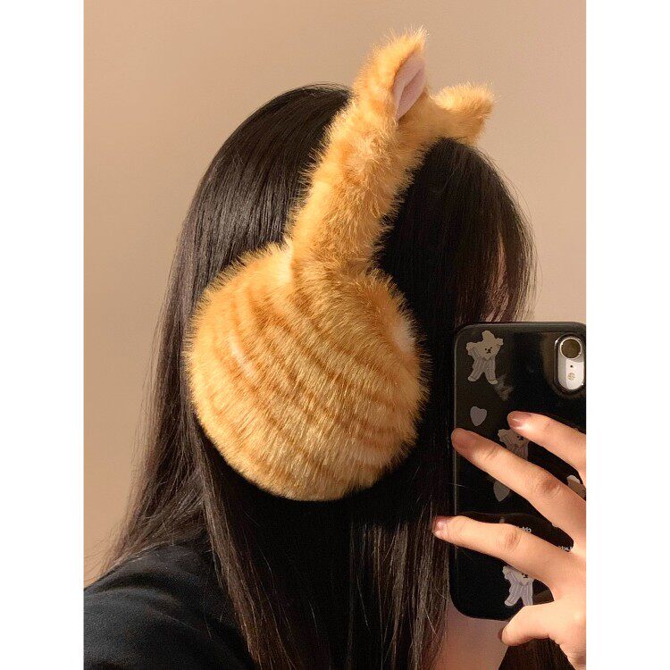 可爱猫咪毛绒耳罩女冬季保暖骑行护耳朵套耳暖耳捂子耳包骑车防寒