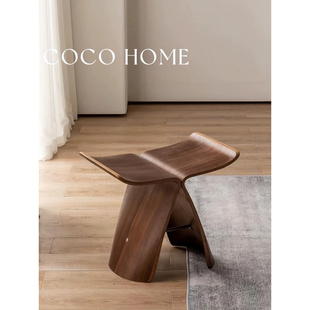 COCO 丹麦蝴蝶椅换鞋凳艺术原木简约曲木轻奢设计师蝴蝶凳矮凳 ·