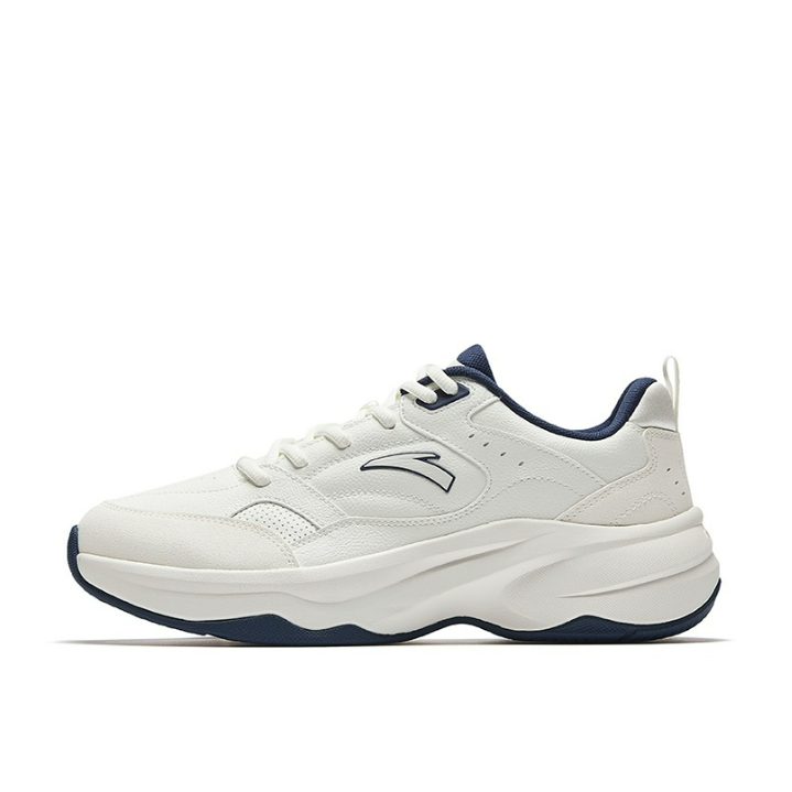 安踏透气系带老爹鞋男女白色舒适百搭休闲运动鞋912538802-1 TQ仓