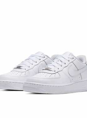耐克Nike Air Force 1空军一号轻便板鞋GS/白/黑/河北xk仓