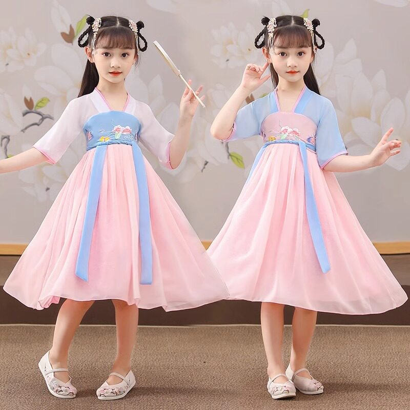 女童汉服中国风超仙夏季连衣裙女孩2023新款裙子古风儿童古装夏款