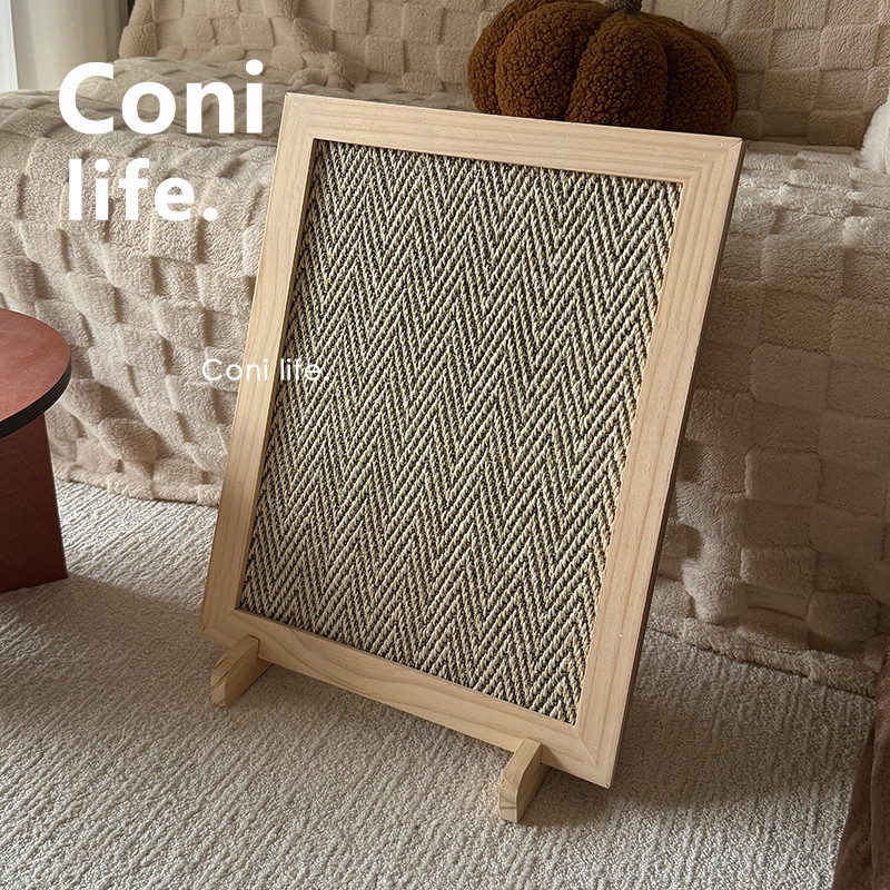 Coni life实木装饰画猫抓板耐磨不掉屑剑麻立式防猫抓沙发猫爪板