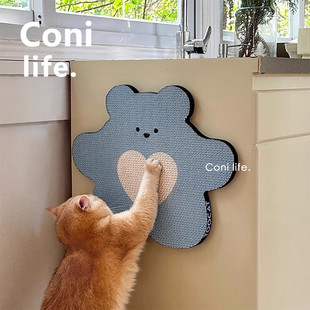 Coni 猫爪板猫咪玩具用品 life小熊猫抓板瓦楞纸磨爪耐抓贴墙立式