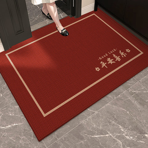 入户门地垫地毯高级感红色裁剪进门垫2024年新款耐脏防滑门口地垫