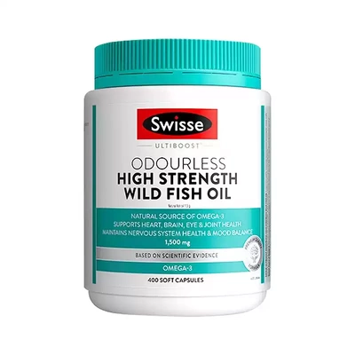 Swisse/斯维诗无腥味鱼油软胶囊1500mg400粒/瓶 1 2件装