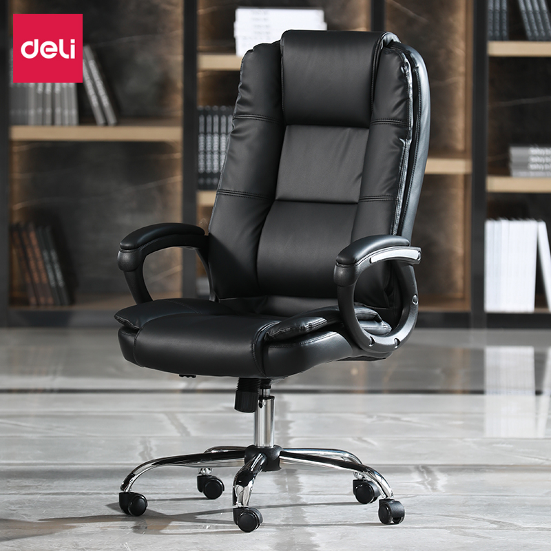 可升降可旋转皮面办公椅Deli得力