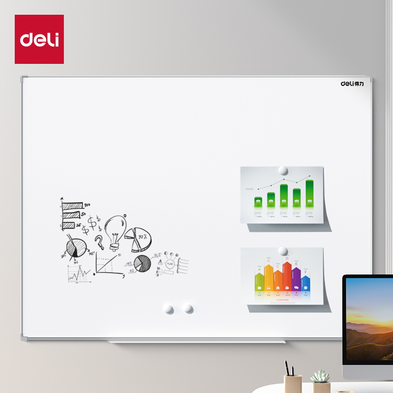 得力MB106现代办公悬挂白板900*1200mm(白)办公教学培训白板会议