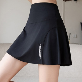 速干鲨鱼裤裙A字短裙女外穿夏季薄款高腰口袋瑜伽健身运动百褶裙
