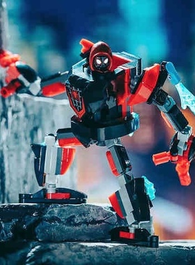 中国积木超级英雄76171迈尔斯莫拉莱斯机甲儿童拼装男孩玩具11635