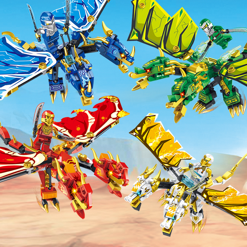 幻影忍者双头神龙战车拼图玩具