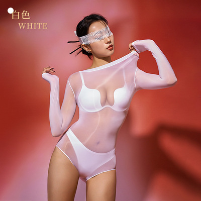 胸无缝五指长袖瑜伽服全透明性