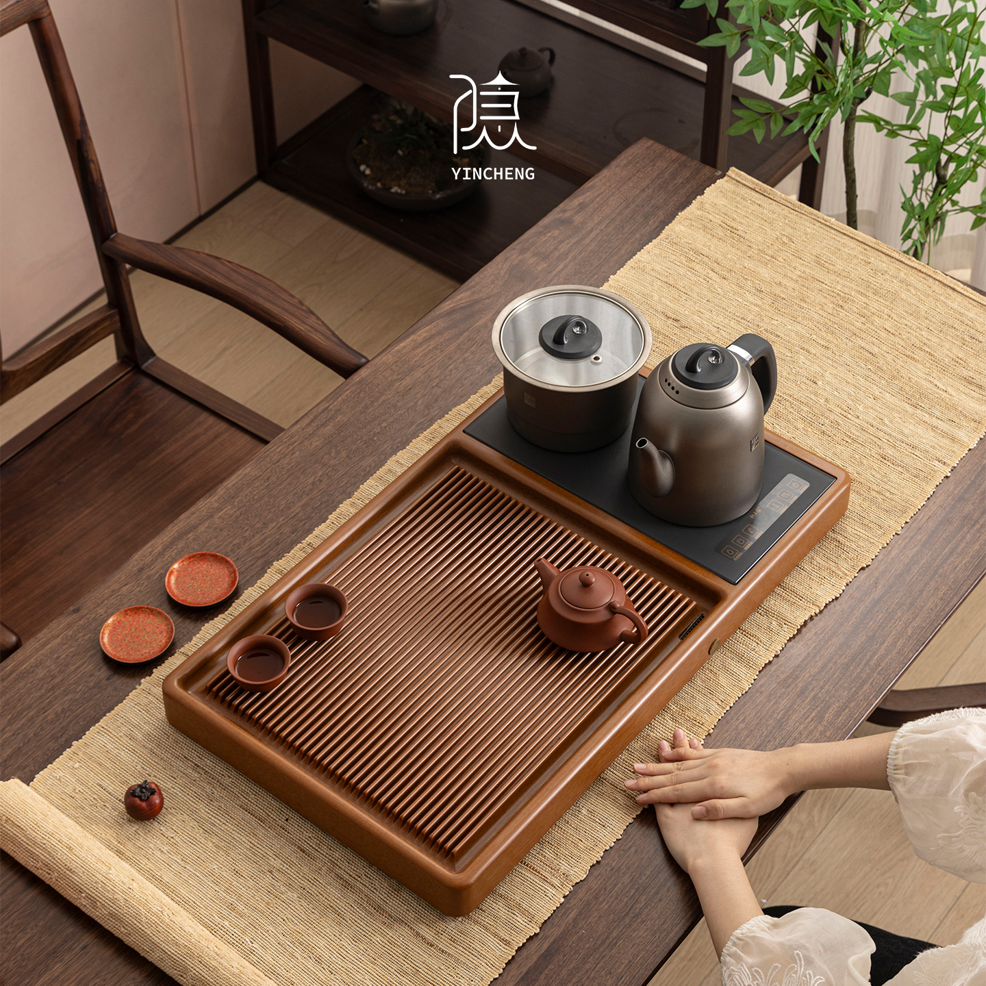 电木茶盘全自动烧水壶套装