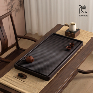 新款 德国电木茶盘紫檀家用茶海实木简约办公室大茶台茶具排水托盘