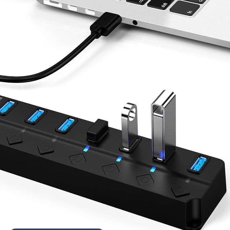 USB3.0扩展坞主机笔记本电脑多接口电视车载U盘键盘鼠标一拖七
