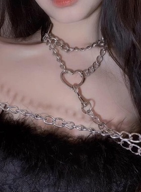 爱心牵引绳子项链颈带情调项圈女朋友链子调教性感狗链choker链条