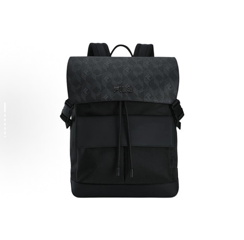 FILA斐乐 HERITAGE 优质印花时尚大容量 电脑包 大号 男款 黑色