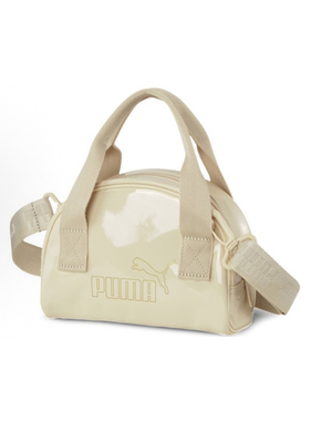 PUMA 烫金Logo纯色可拆卸肩带 手提斜挎单肩包 迷你 女款 流沙色