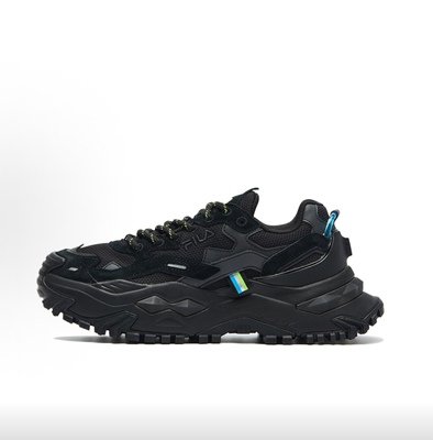 FILA 斐乐潮牌 BIANCO 硬糖 织物合成革 增高 老爹鞋 女款 黑色