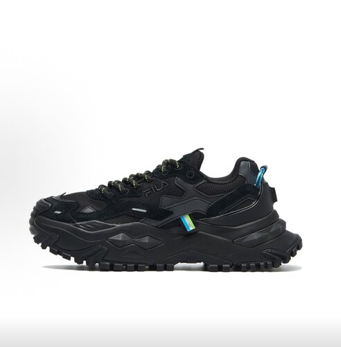 FILA 斐乐潮牌 BIANCO 硬糖 织物合成革 增高 老爹鞋 女款 黑色