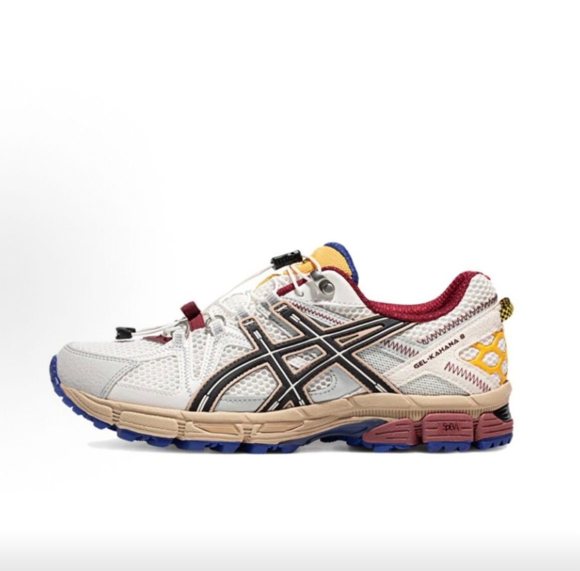 ASICS Gel-Kahana 8 FL 织物合成革透气低帮休闲跑步鞋男款白黑红