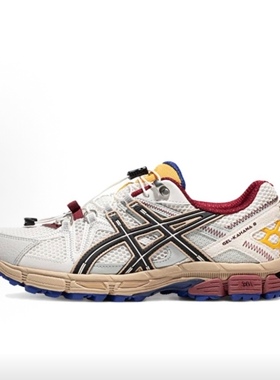 ASICS Gel-Kahana 8 FL 织物合成革透气低帮休闲跑步鞋男款白黑红