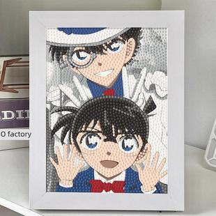 全钻石侦探柯南钻石桌子装饰画儿童和学生手工DIY钻石画砌体贴纸