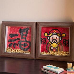 2026新款财神爷招财钻石画摆件手工diy制作摆台书桌金元宝粘贴画