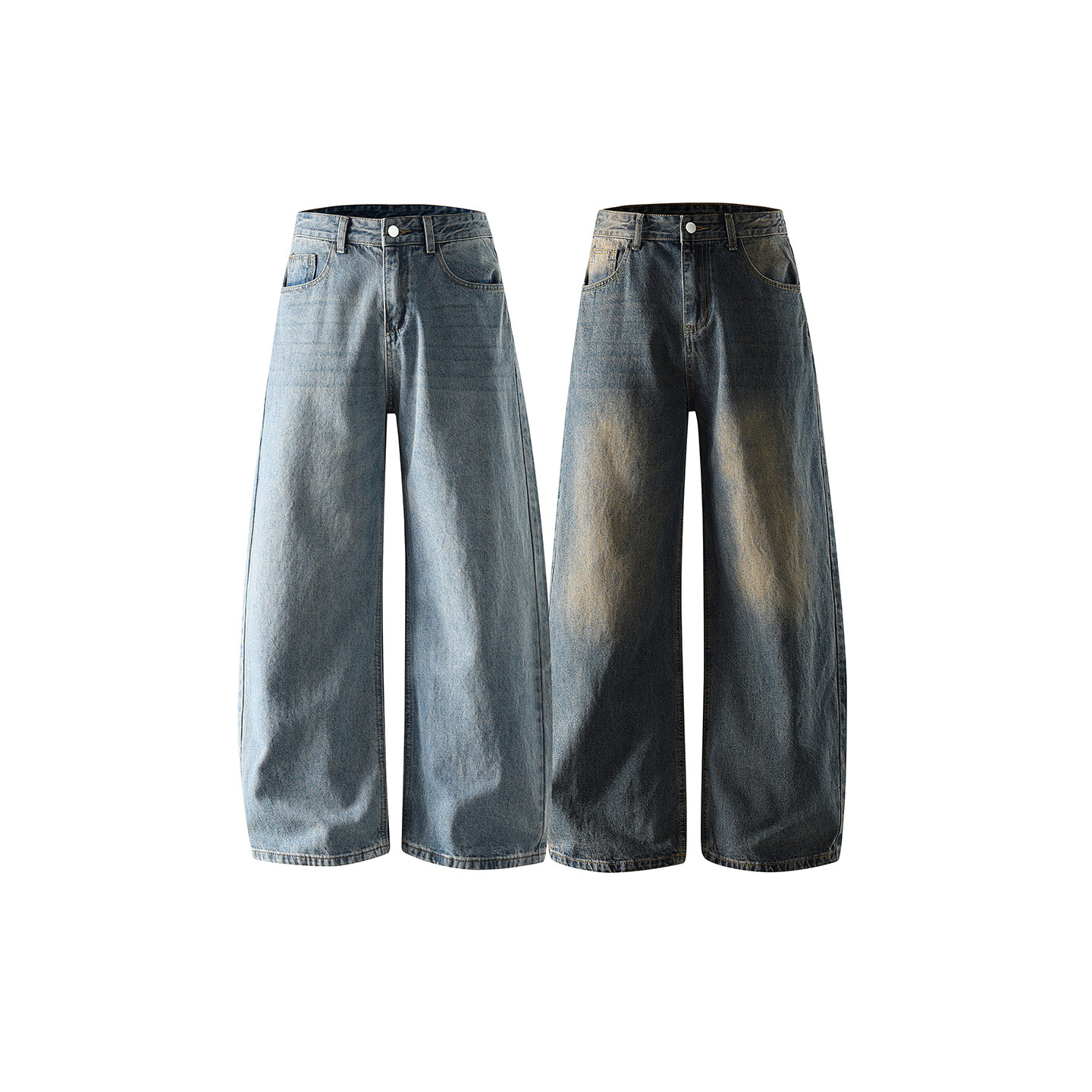 【GD系列】春秋美式水洗做旧复古百搭宽松高街直筒牛仔裤PC-030