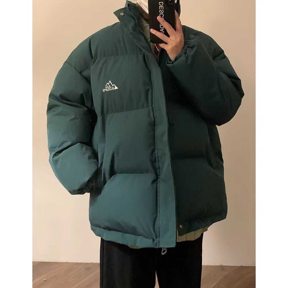 阿叔冬季重磅加厚雪山立领棉衣宽松情侣简约百搭棉服AG-3658