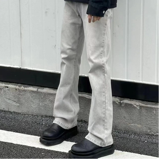 春秋美式休闲男女cleanfit高街简约直筒高弹微喇牛仔裤AG-1358ins