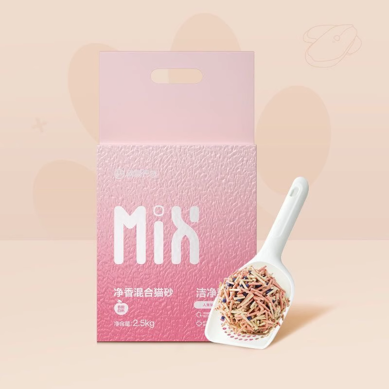 网易严选静香混合猫砂白桃祛味吸水结团快低尘豆腐膨润土升级猫砂