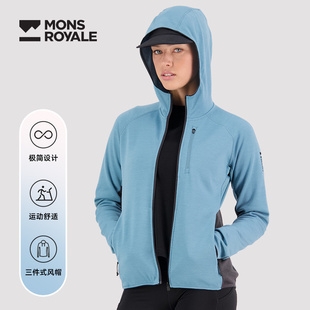 MonsRoyale秋冬外套Approach美利奴羊毛拉链保暖外套户外爬山女