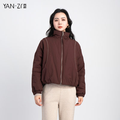 休闲宽松立领短款夹棉保暖外套