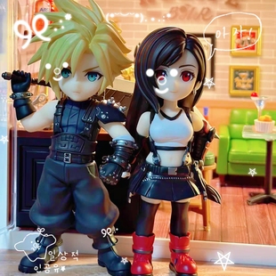 最终幻想7重生Q版蒂法扎克斯克劳德爱丽丝手办模型摆件景品周边