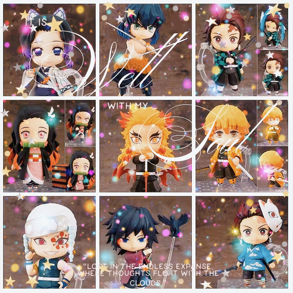 鬼灭之刃Q版手办套装 炭治郎祢豆子我妻善逸伊之助 可动粘土人