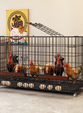 鸡笼子家用养鸡笼大号特大号自动清粪折叠养殖笼鸡舍铁丝网鸭狗笼