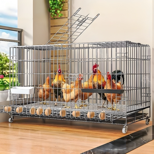 鸡笼子家用室外特大号防雨家用室内折叠自动清粪鸡舍铁丝网养殖笼